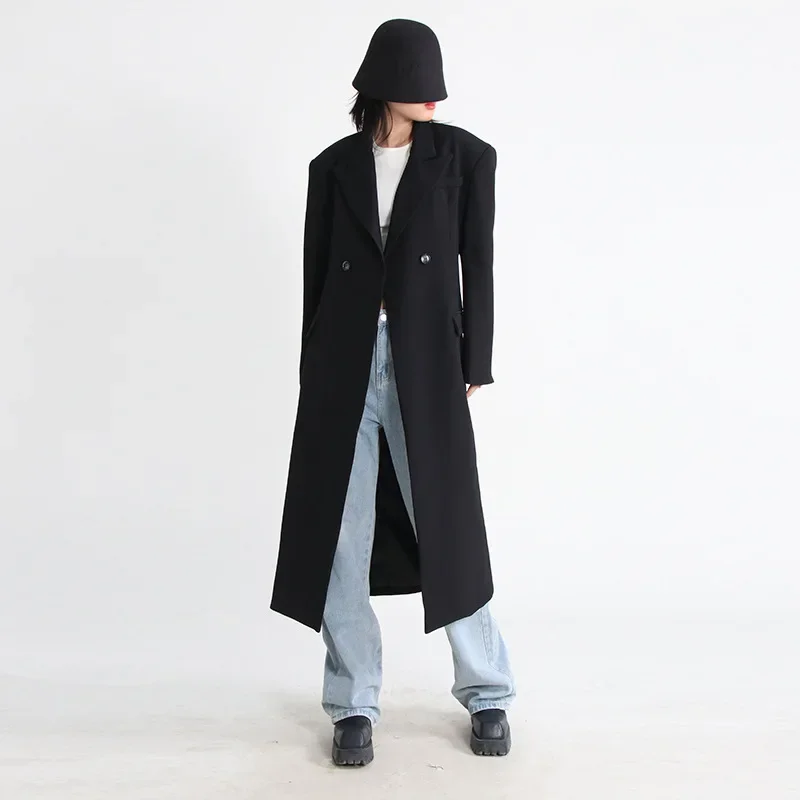 Female Spring and Autumn New Fashion Temperament Korean Version Long Suit Leisure Thin Trench Coat