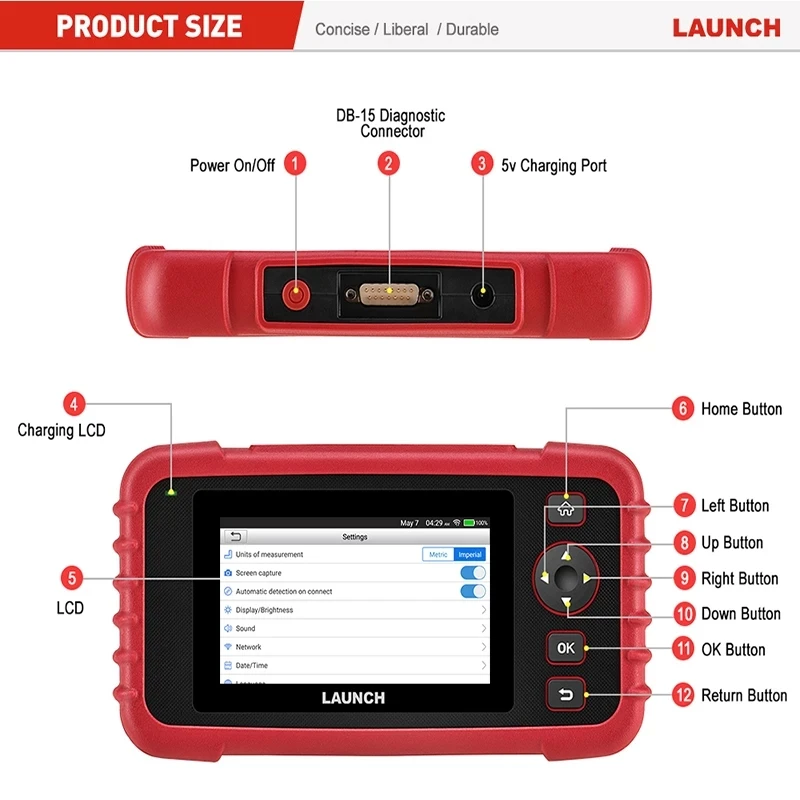 LAUNCH X431 CRP123X Car OBD2 Diagnostic Tool  Scanner Engine ABS Airbag SRS AT Code Reader Free Update PK CRP123 CRP123E