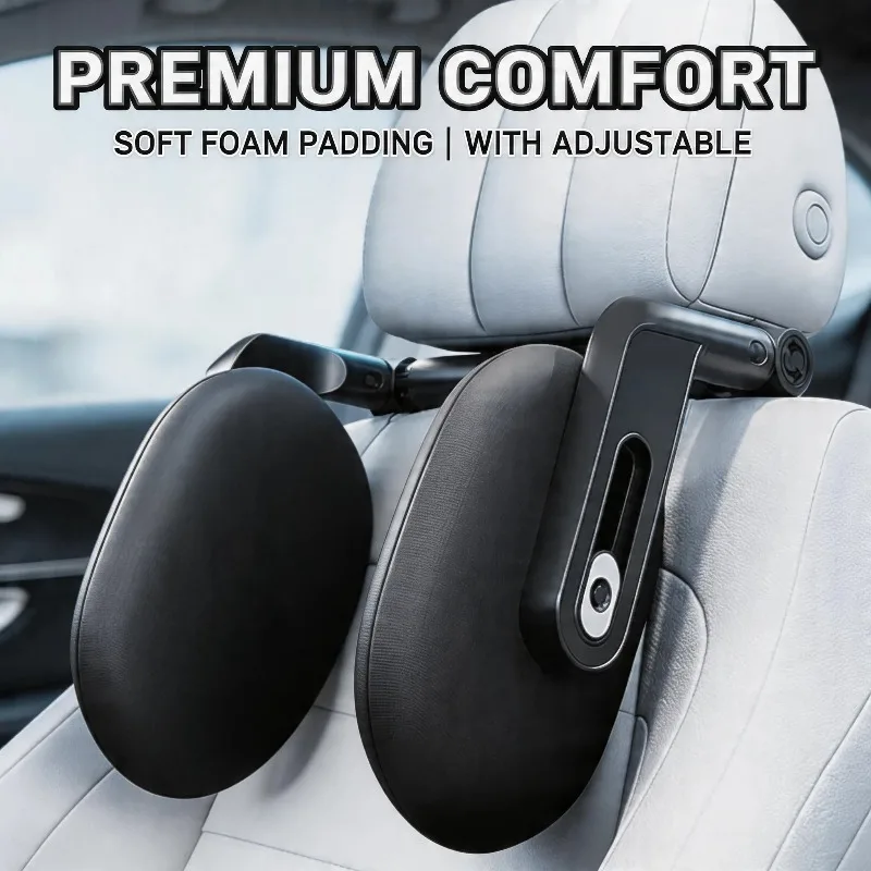 Car Pillow Multifunctional Auto Headrest 3D Memory Foam Neck Support Pillow Free-Adjustment Neck Protection Pillow for Traveling