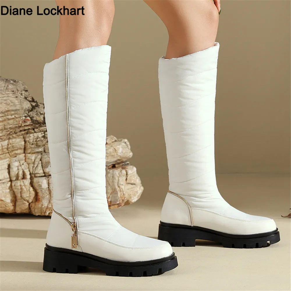 

2025 Brand Plush Warm Women's High Snow Boots Winter Mother Platform Shoes Waterproof Fashion Casual Wedge Knee High Boot