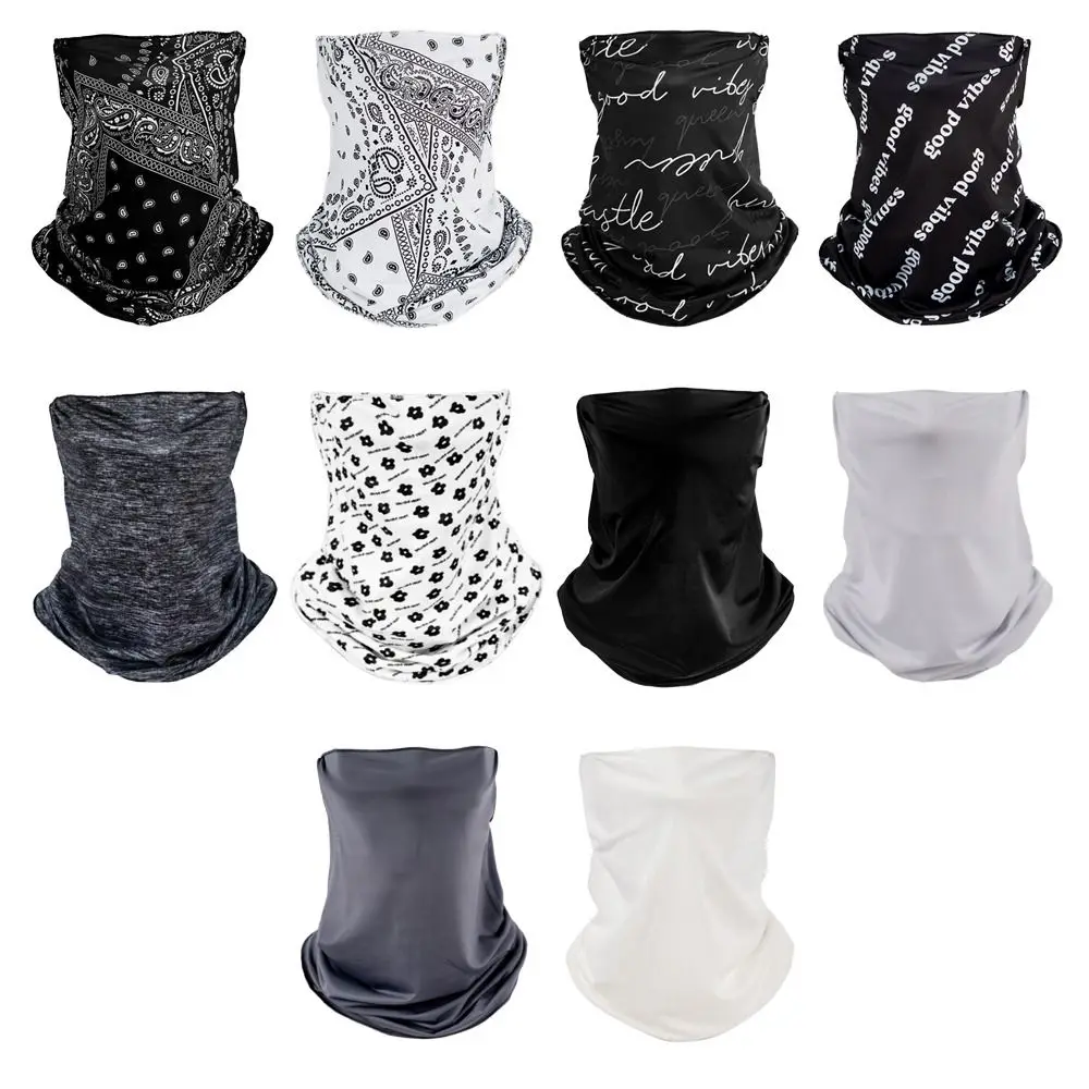 

Ветрозащитная дышащая шелковая бандана, эластичная висячая велосипедная Балаклава для ушей, крутой шарф для лица, летний