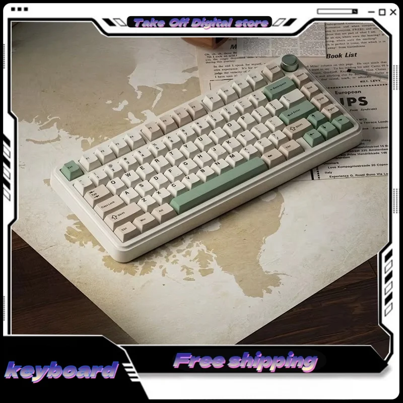 Magic K75 retro mechanical keyboard the third mock examination wireless bluetooth 2.4g customized hot plug e-sports game office