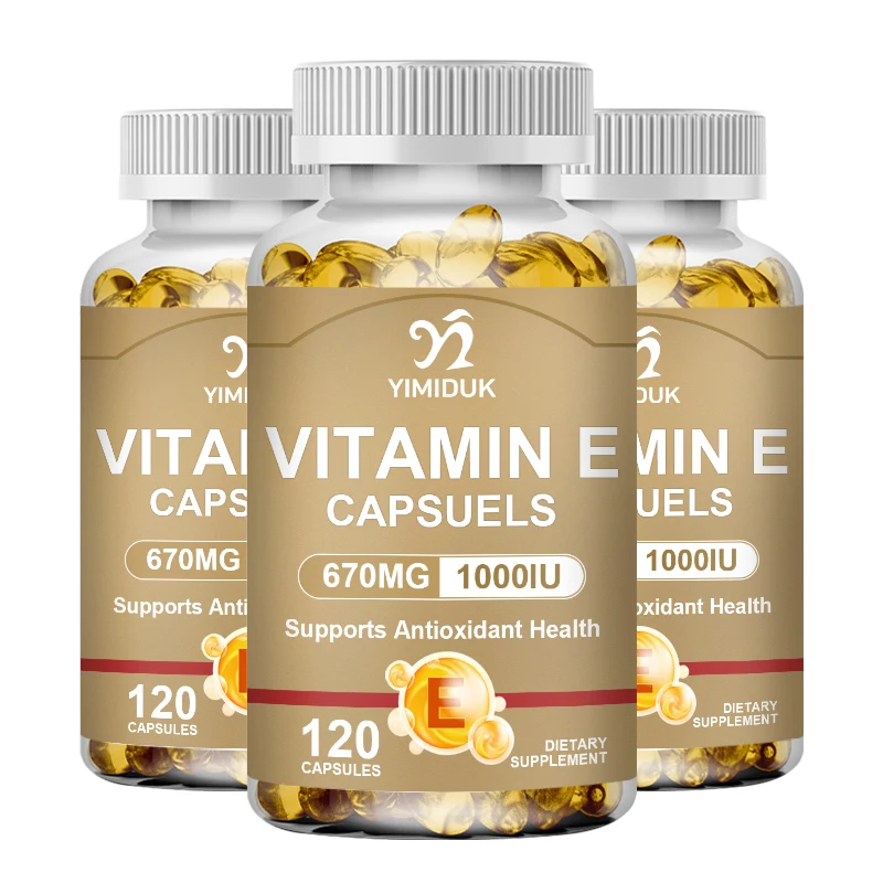 Natuur Vitamine E Capsules 1000 Iu Softgels Ondersteunt Immuunfunctie Voedingssupplement