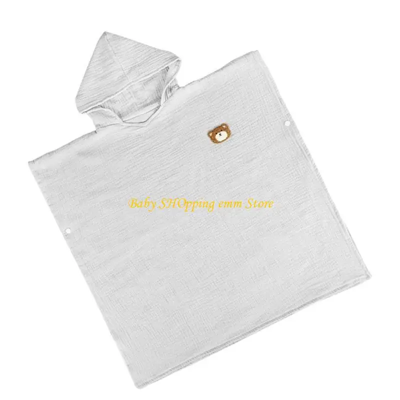 

23GD Hooded Children Bath Towel 4 Layer Cotton Quick Drying Beach Wrap for Boy Girls