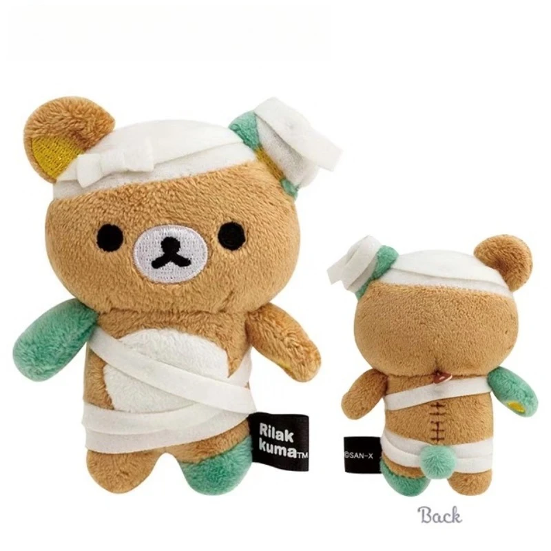 Muñeco de peluche San-X Rilakkuma, lindo oso relajante de calabaza de Halloween, llaveros de peluche, bolso Kuma, colgante, regalo de decoración de dibujos animados de Anime