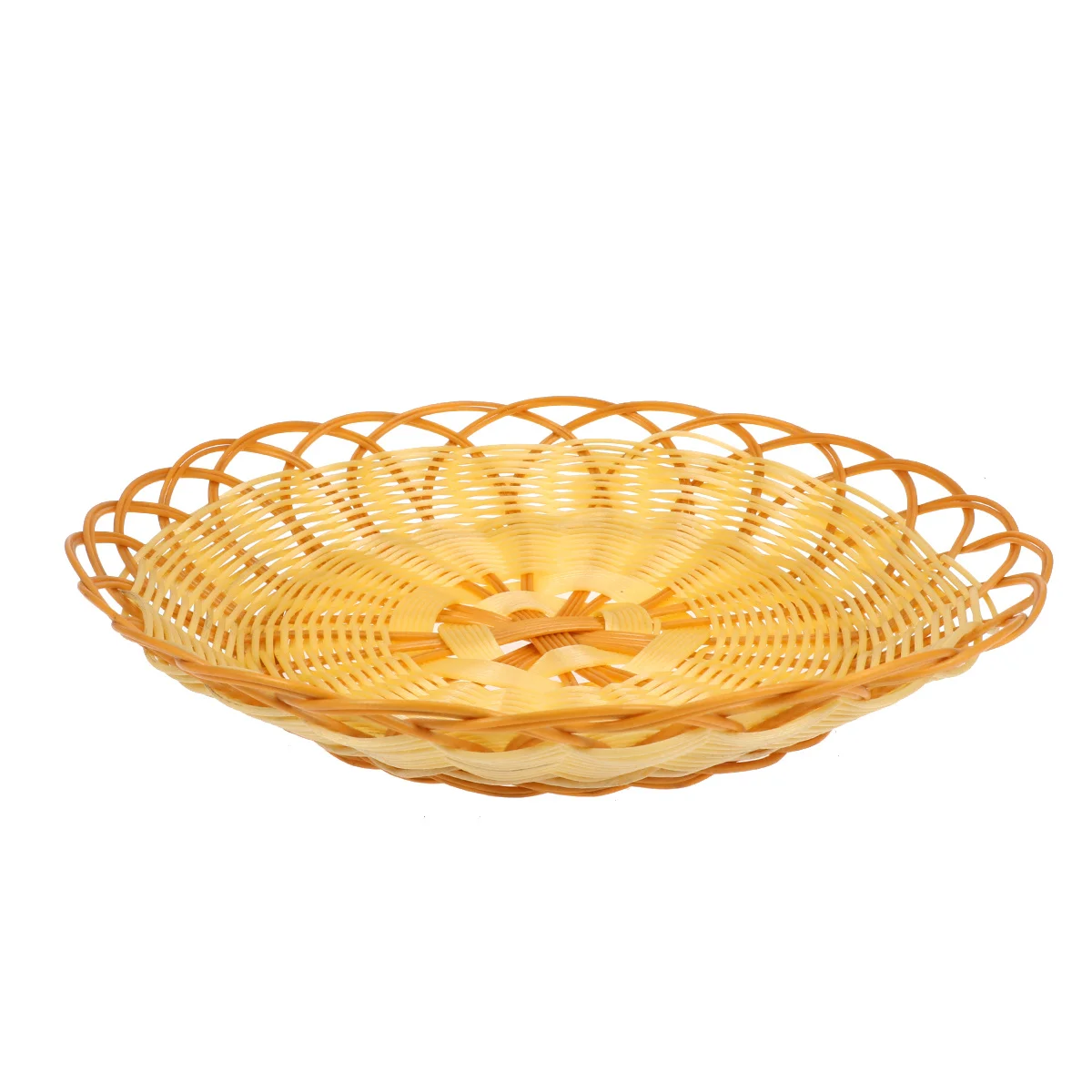 Handmade Plastic Simulate Rattan Fruit Basket Smooth Modern Minimalist Design Storage Basket for Vegetables Snacks Sundries