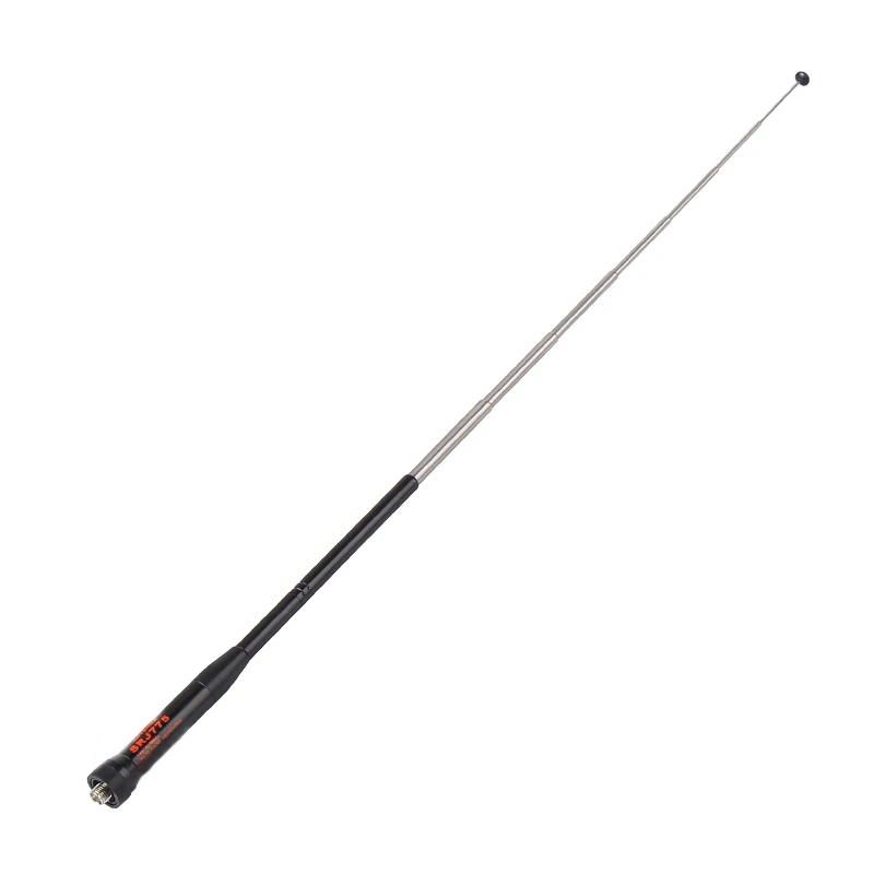 Antena telescópica SRJ775 de 45CM/17,7 ", antena Walkie Talkie de doble banda 144/430MHz para Baofeng Xiaomi