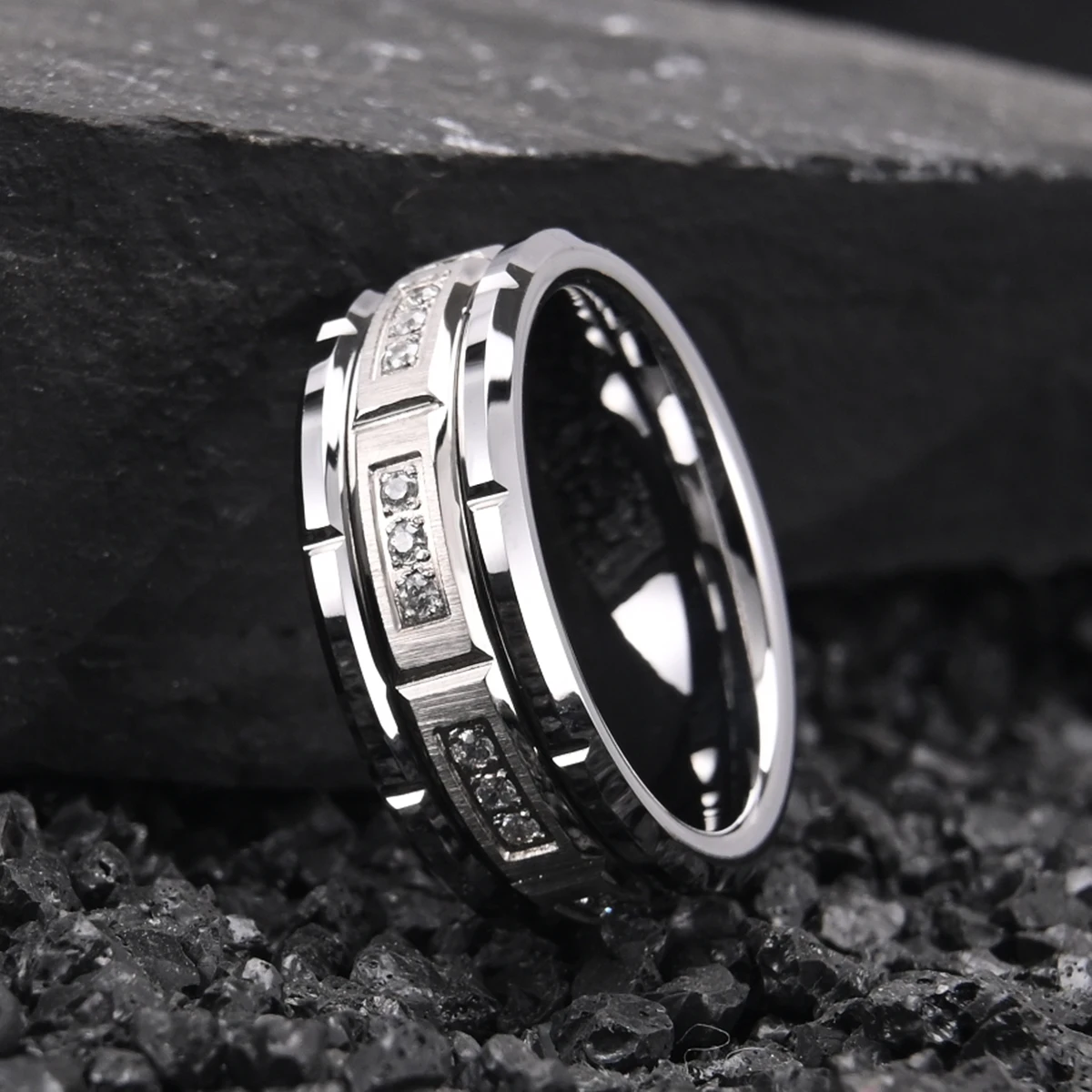 

luxury jewellery woman wedding rings punk tungsten ring anillos hombre joyeria tarnish free jewelry y2k parejas regalo bisuteria
