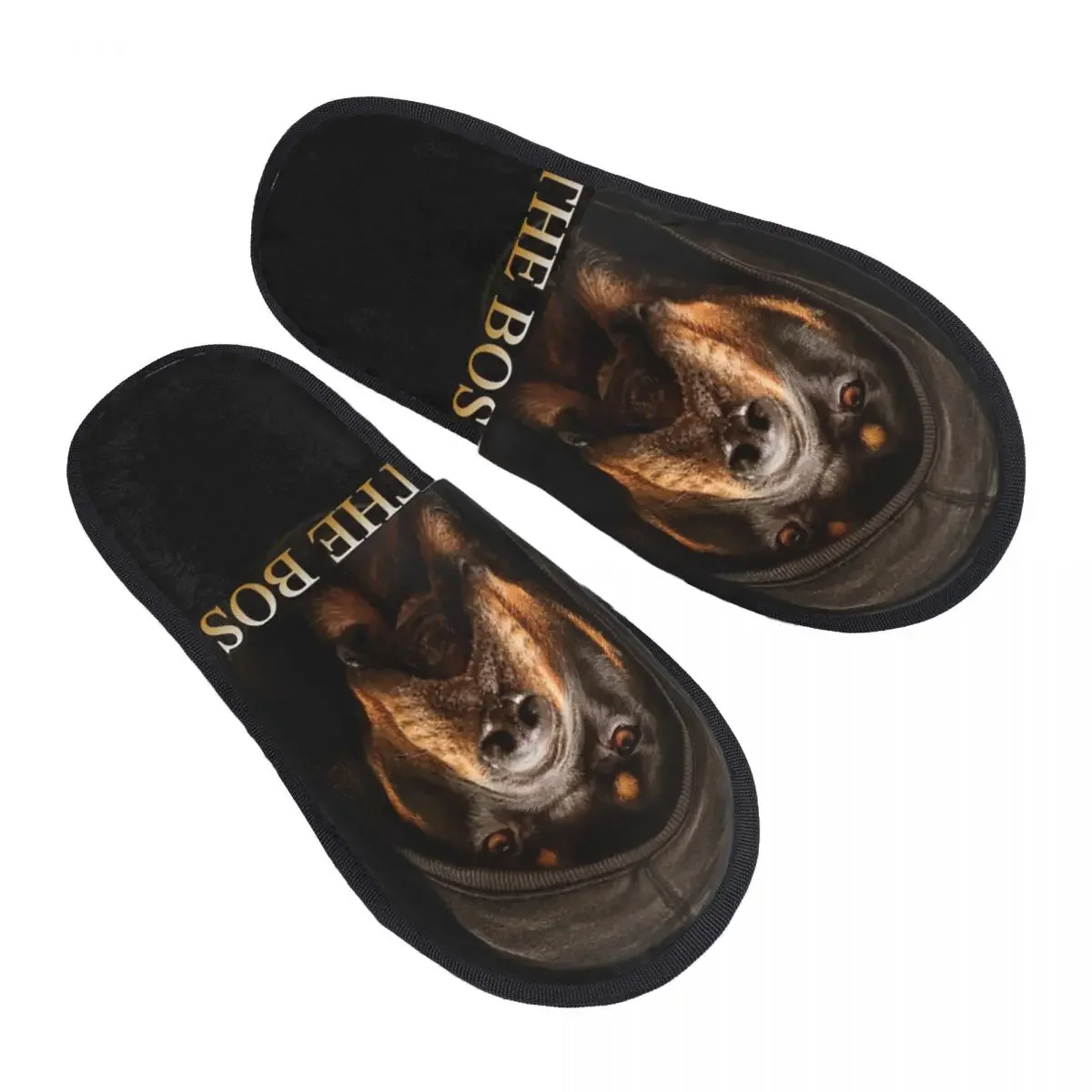 Rottweiler slile con estampado personalizado para mujer, Zapatillas de casa de perro, cómodas, cálidas, de espuma viscoelástica, esponjosas, para interiores y exteriores