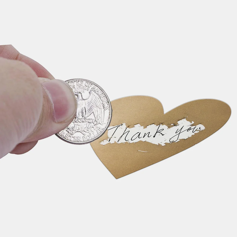 

2 Rolls Rose Gold Scratch Off Stickers Heart Shape DIY Peel Stick Labels for Valentine Birthday Wedding Game Party Surprises