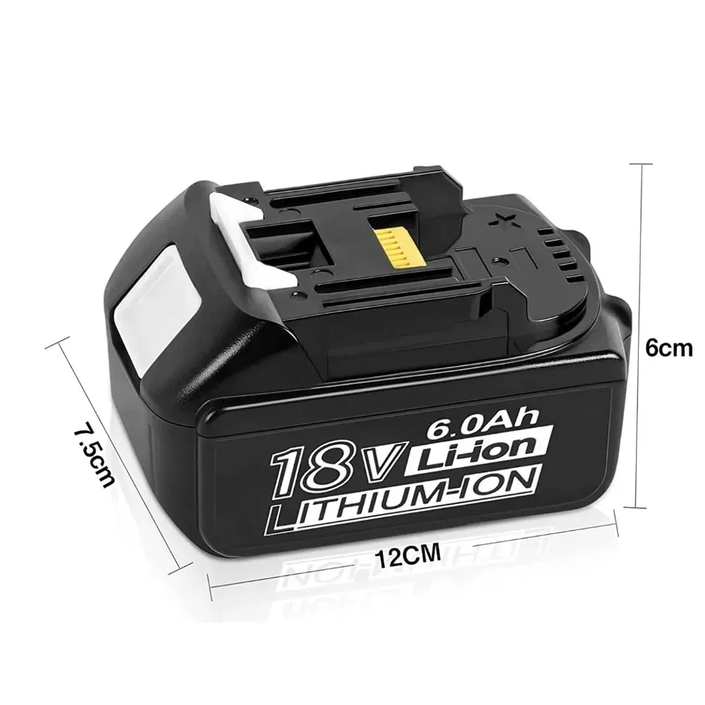 100% Compatible for Makita 18V Rechargeable 6Ah Power Tool 18650 Battery Lithium Ion Replacement LXT BL1850 BL1860B BL1860 DHP48