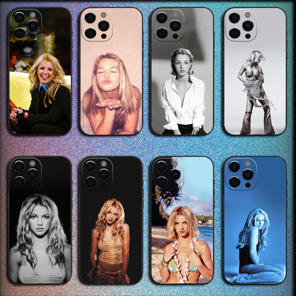 

Singer Britney S-Spears Phone Case For iPhone 16,15,14,13,12,11,Pro,X,XS,Max,XR,Plus,Mini Soft Black Cover