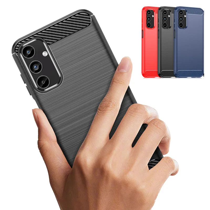 Carbon Fiber Texture TPU Case for Samsung Galaxy A15 5G A25 A35 A05 A14 A34 A54 A04 A13 Shockproof Phone Protective Cover Fundas