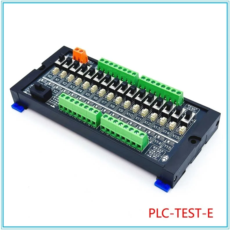 PLC Connector Test Board 16 Channel Input Output Debug Terminal Block Module NPN/PNP Compatible Keypad Board with Dupont Wires