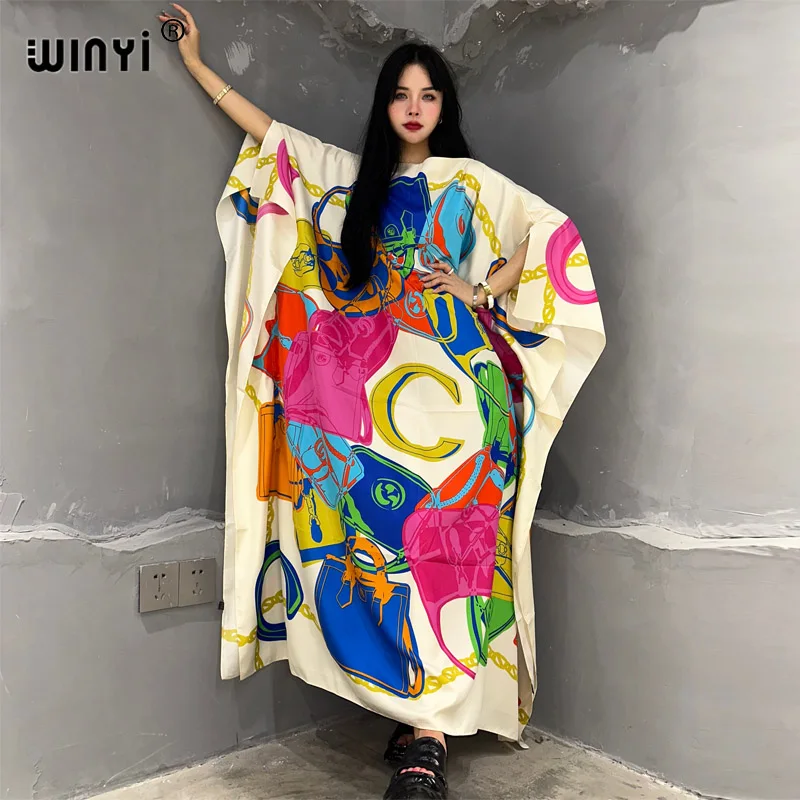 WINYI new dress Summer Print Elegant Muslim africa clothing dress beach outfits for women evening dress party turkey dressesnew