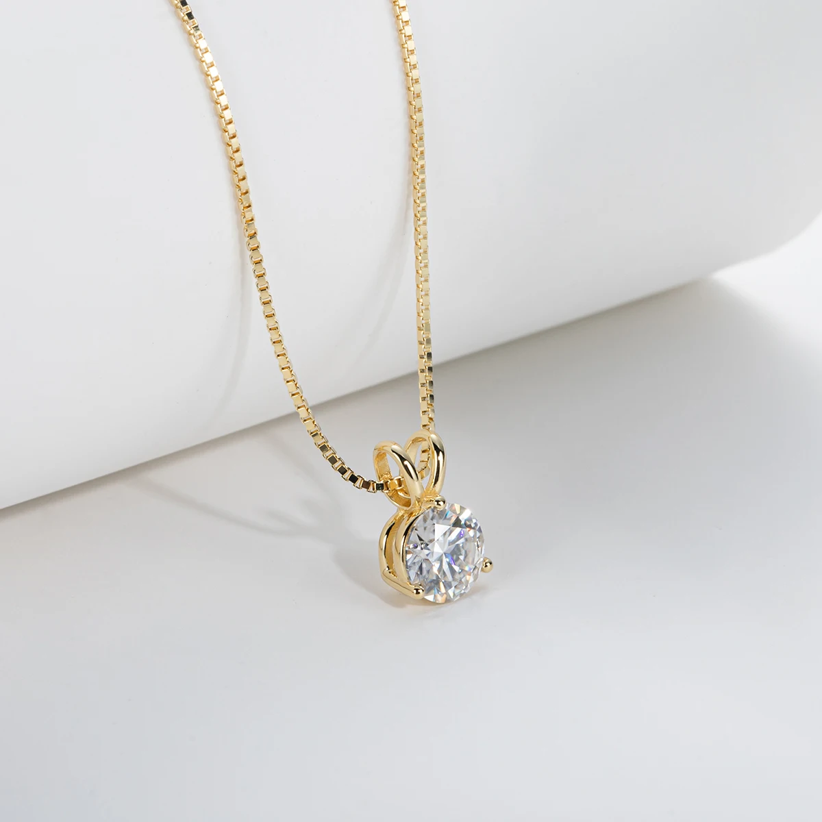 AnuJewel VVS1 D Color 1ct Moissanite Diamond 18K Gold Plated Three Claw Pendant  Anniversary Gift Necklaces  Jewelry Wholesale - Image 3
