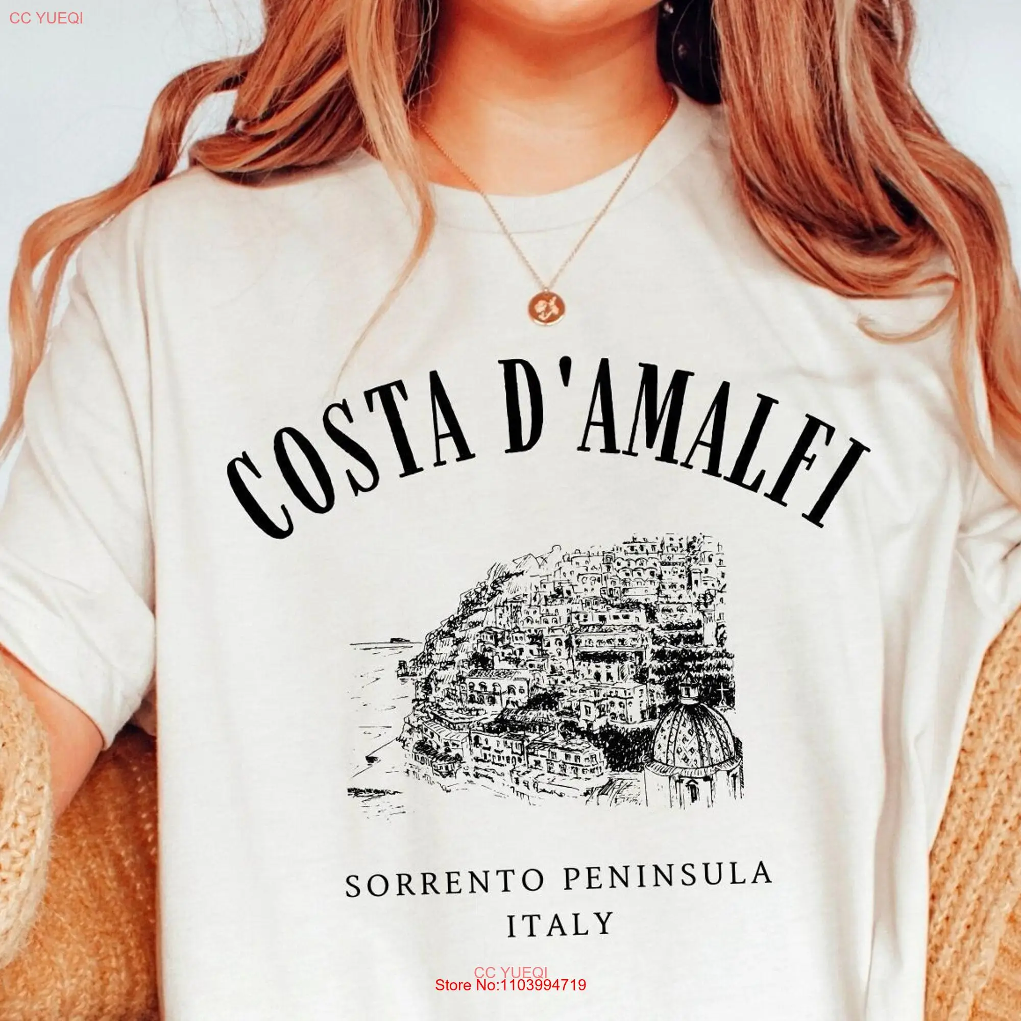 Amalfi Coast Italy T Shirt Positano Soft Capri Salerno long or short sleeves