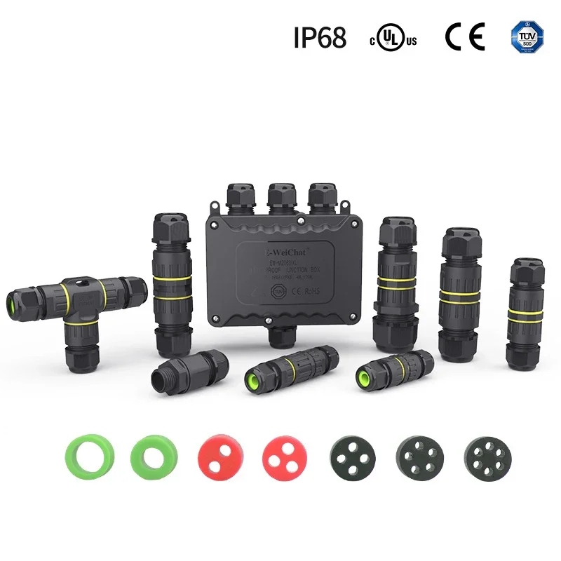 2Pin 3Pin M16 Cable Connector M25S 1 to 2 3 Lighting Wire Connectors Three Way Sealed Electrical Junction Box For Outdoor IP68