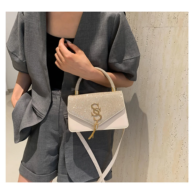 Zomer kleine vierkante tas damesmode trend brief eenvoudige veelzijdige handtas schoudertas