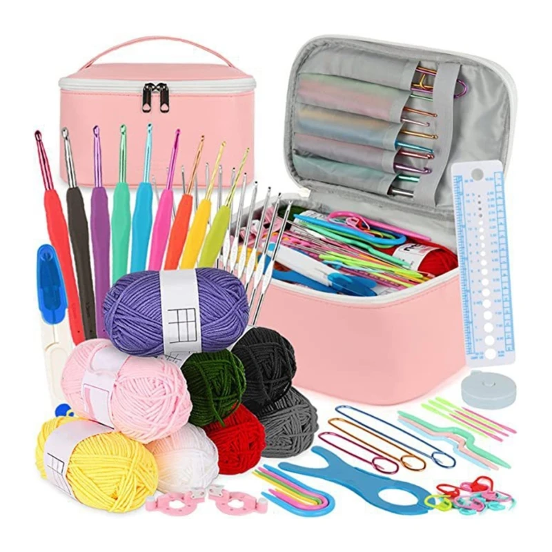 

Beginner Knitting Kits Includes Ergonomic Metal Crochet Hooks Accessories Tools