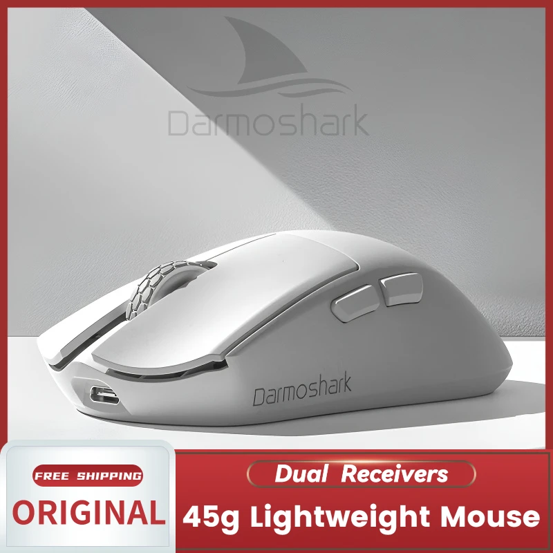 

Darmoshark M3XS/M3XS PRO Tri-mode Wireless Gaming Mouse PAW3395/PAW3950 1K + 8K/1K + 8K Dual Receivers 45g Lightweight Design