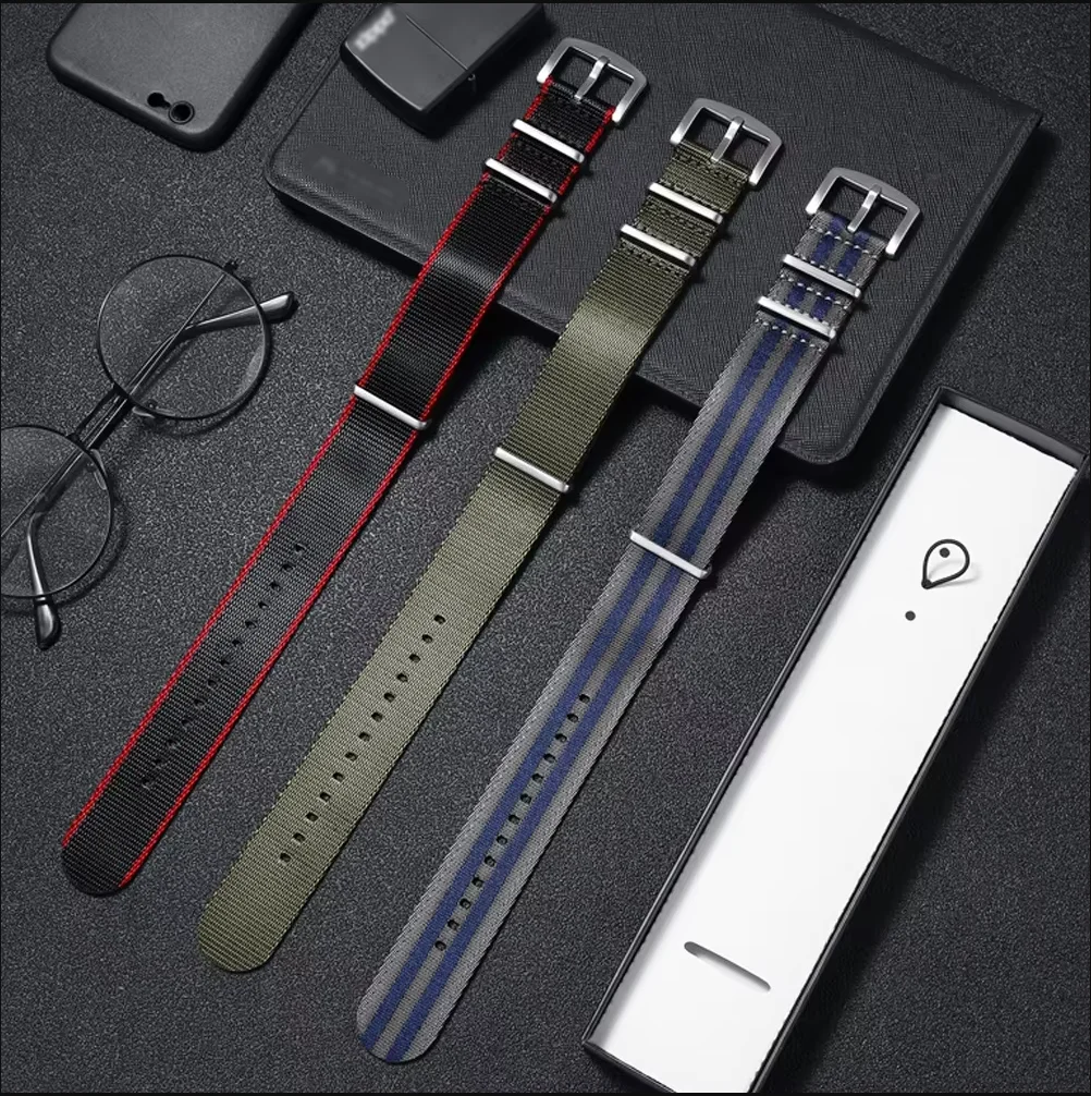 Premium Quality Watch Nylon Nato Strap 20mm 22mm 24mm Watchband Replacement For Various Watches Military Accessories Seatbelt