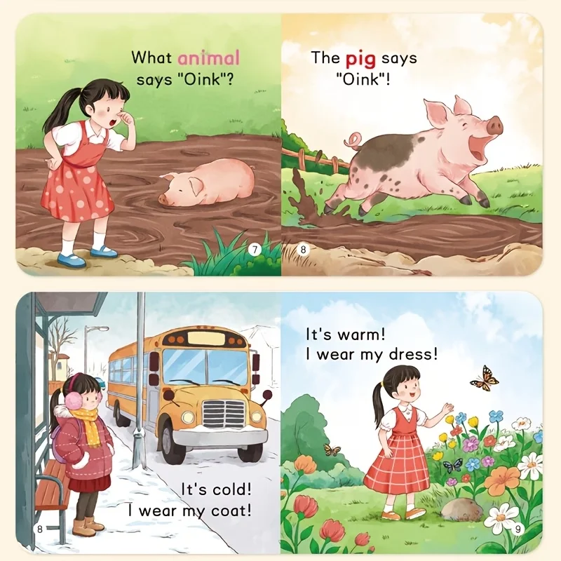 20 Books of English Initiation Stories, All The Dialogue Nouns in The Stories Are Individually Color-Coded to Learn English