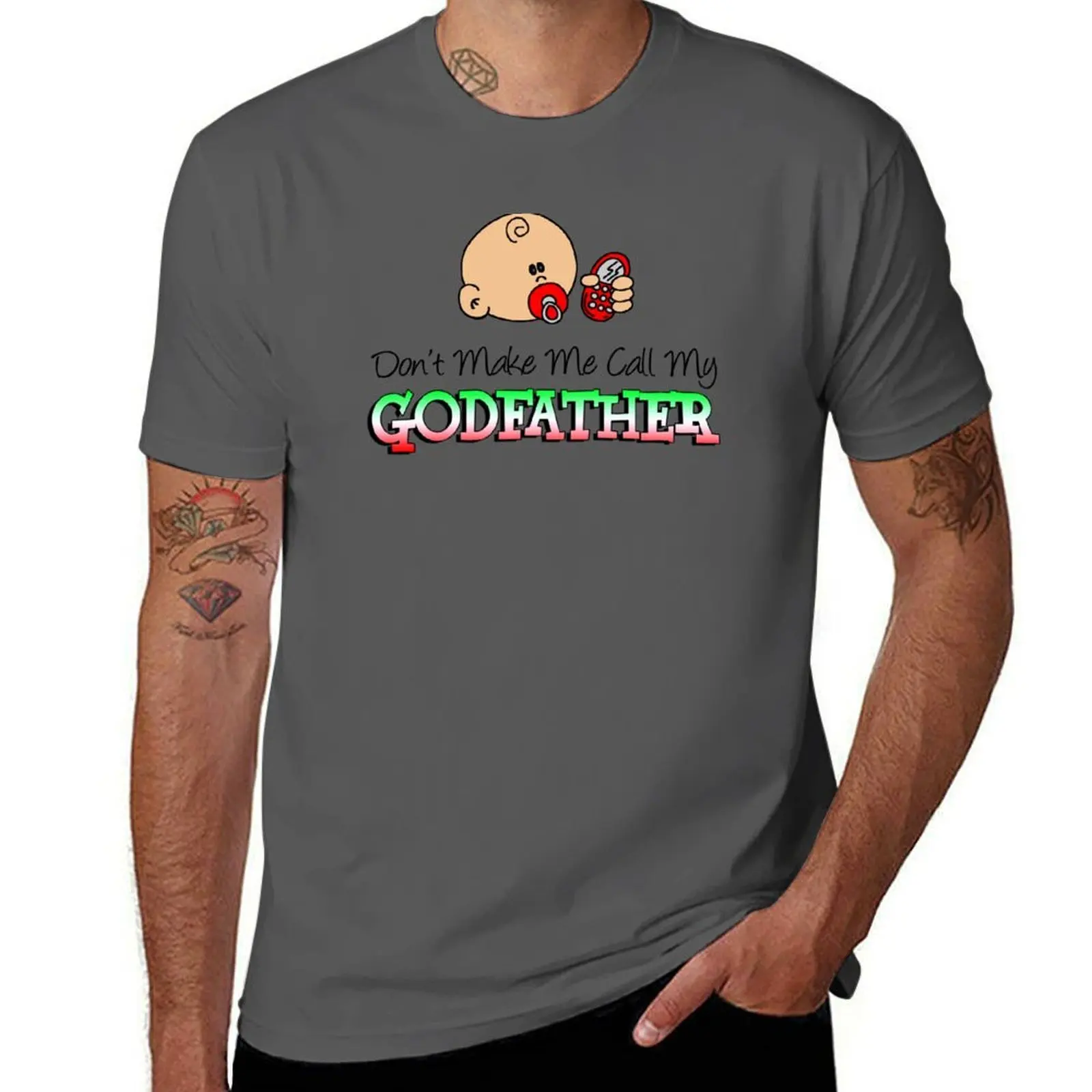 

Don't Make Me Call My Italian Godfather Godson Goddaughter Cartoon T-Shirt Christmas Casual Tee Shirt