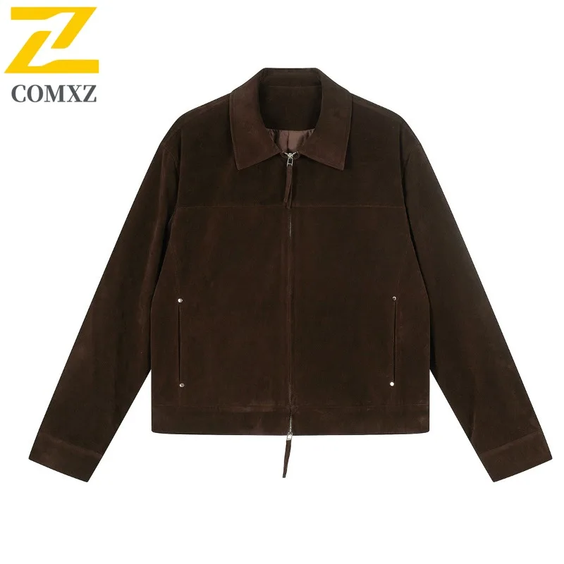 

COMXZ Men's Trench Coat Gorpcore Style Camping Trip Office Commute Windbreaker Jacket Street Classic High-Quality Design Coat