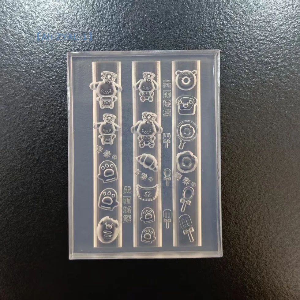 

【ZYAL-1】3D Silicone Nail Mold Kitchen Cute Pet Bear Dog Cake Ice Cream Dessert Transparent Template DIY Design Decoration