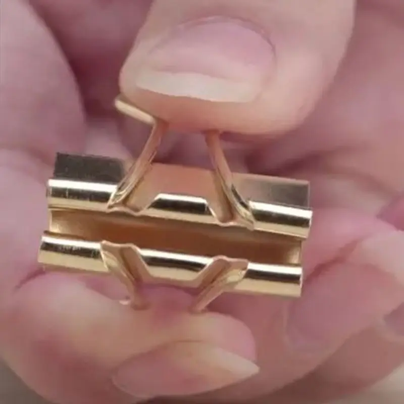 Metal Gold Clips 19 mm Paper Binder Clip for Files Invoice Bill 25pcs