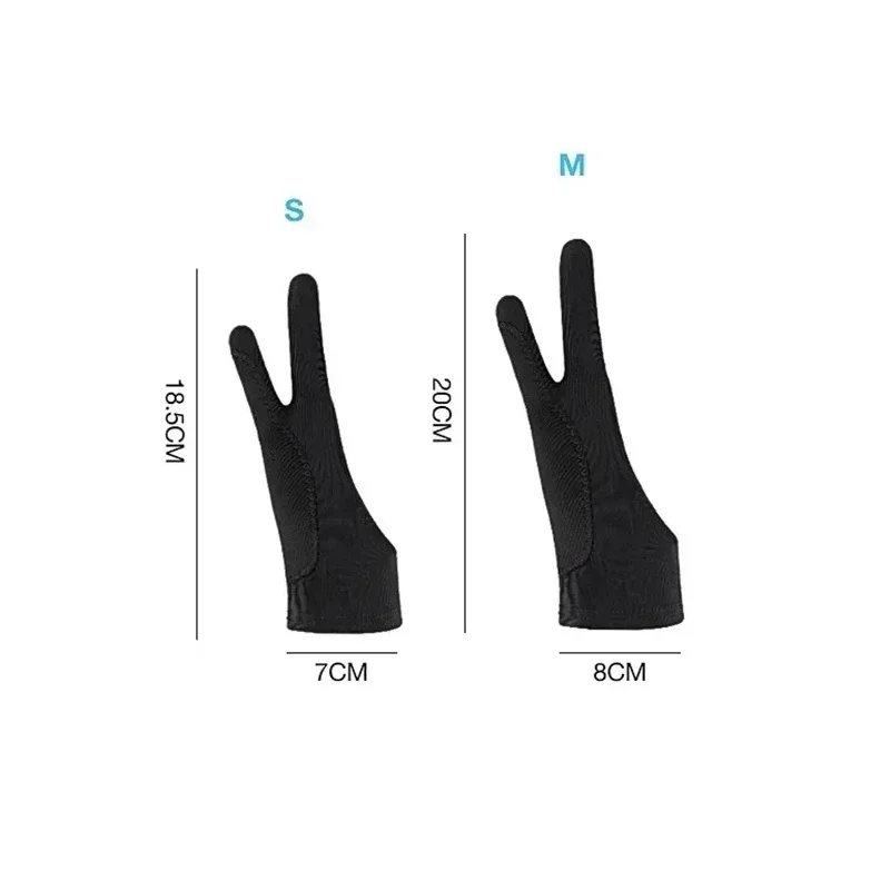 S/M/L Two-Finger Drawing Gloves Anti-touch Anti-fouling for Tablet Digital Board Touch Screen Oil Painting Office Art Supplies