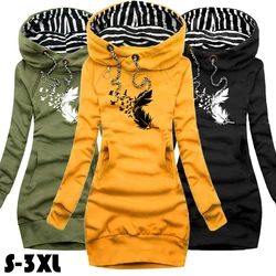 Yeni kadın kazak elbise uzun kollu kapüşonlu elbise sonbahar kış rahat ince kazak Hoodies elbise