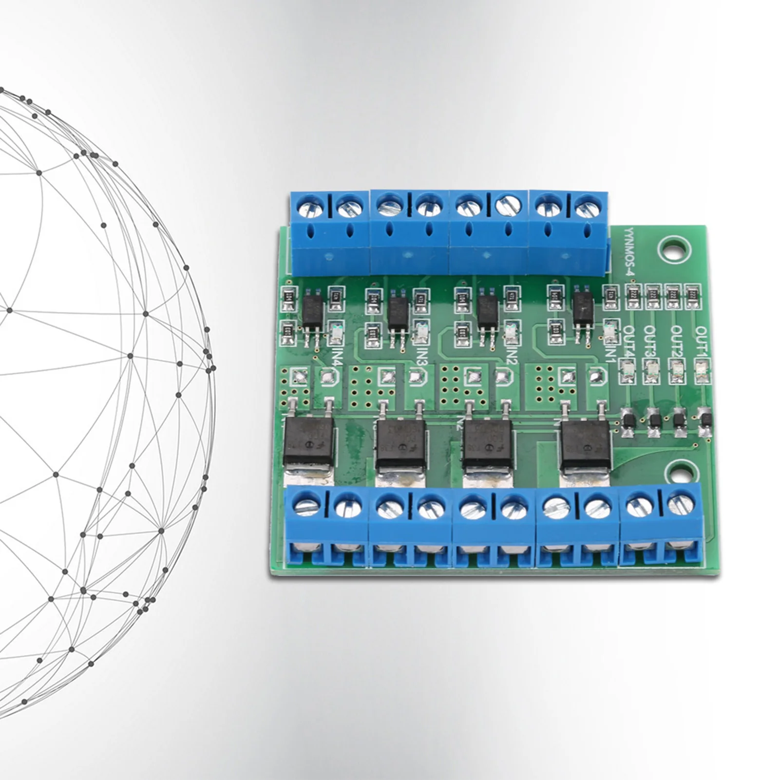 PWM 4-Channel MOS FET Module PLC Amplifier Circuit Board Driver Module 3-20V to 3.7-27VDC 10A