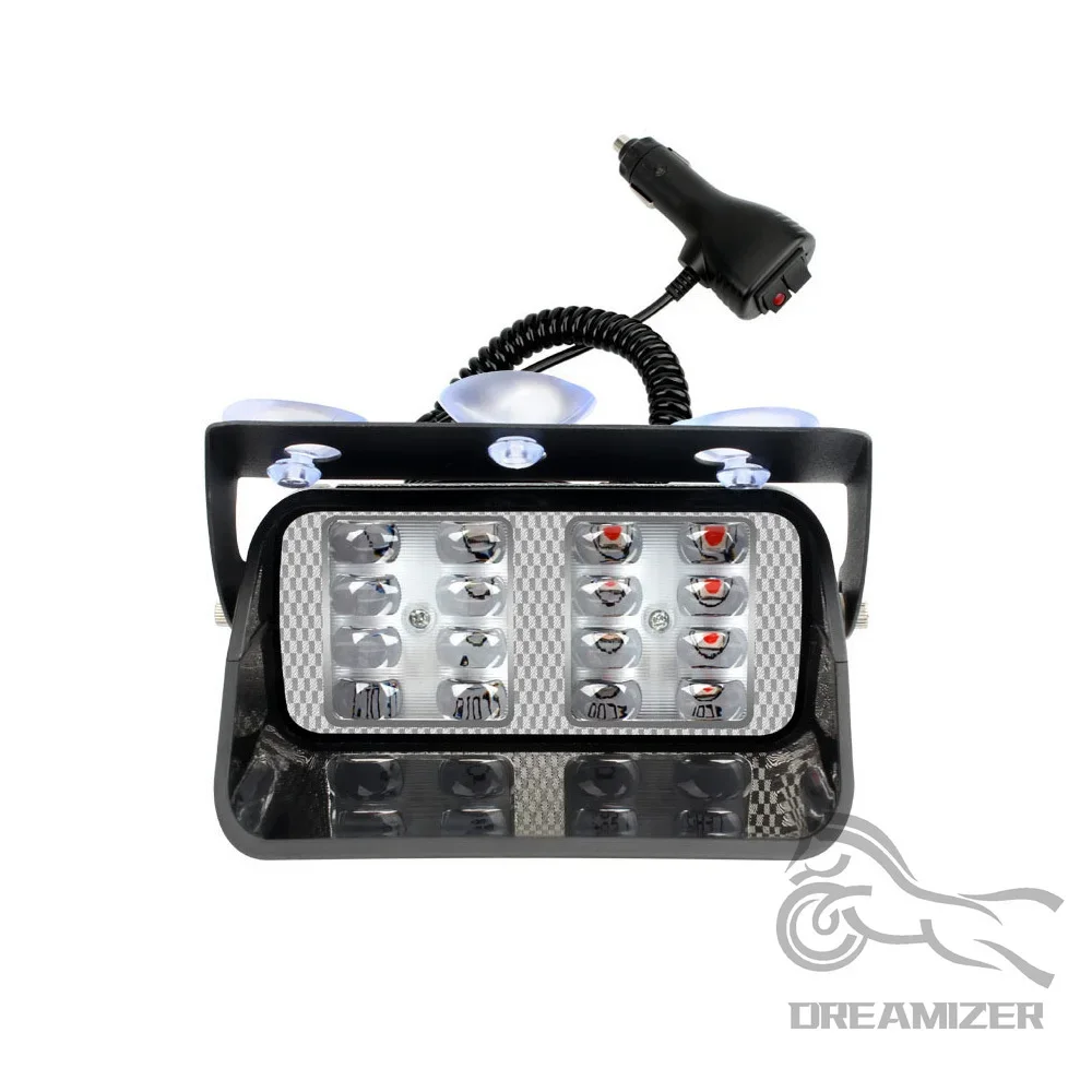 

16, светодиодный сигнальный светильник, стробоскопический сигнал, аварийный маяк на лобовом стекле, автомобильная присоска, красный, синий, вспышка