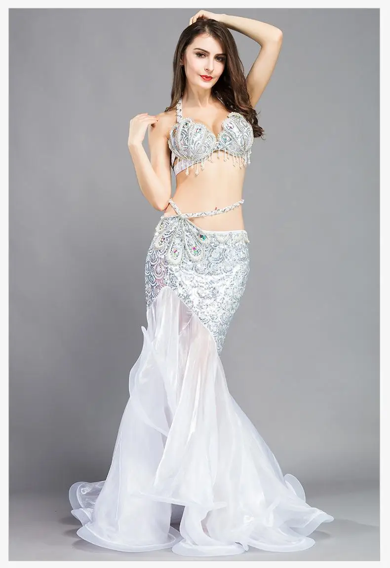 Ropa de baile de gama alta para mujer, traje de danza del vientre, sujetador y falda, conjunto de 2 uds., ropa de baile para escenario, novedad de 2023, 8808