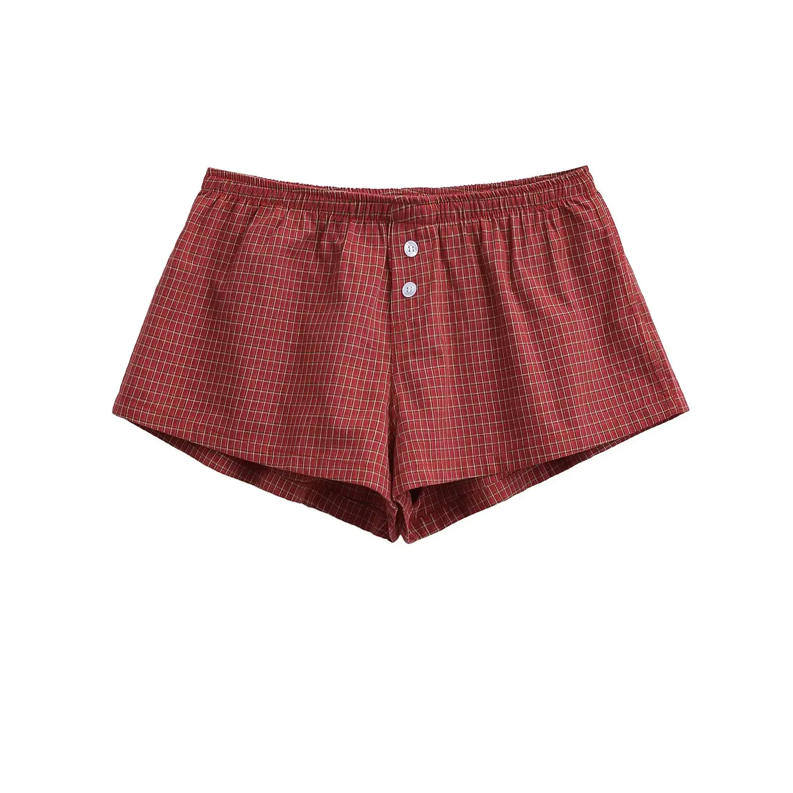 الأمريكية الرجعية الأزرق منقوشة واسعة الساق ort السراويل النسائية عارضة المنزل السراويل الساخنة الشاطئ Vaion السراويل منخفضة الخصر مرونة الخصر #5