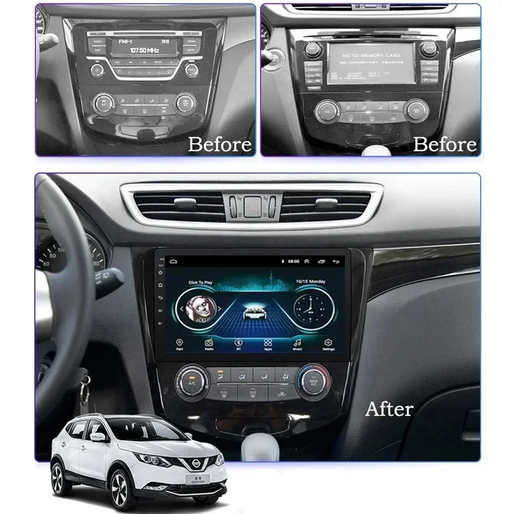 Radio samochodowe dla Nissan Qashqai J11 2013-2017 X-Trail Rogue Multimedialny odtwarzacz Carplay Headunit Android Autoradio Stereo Navigation