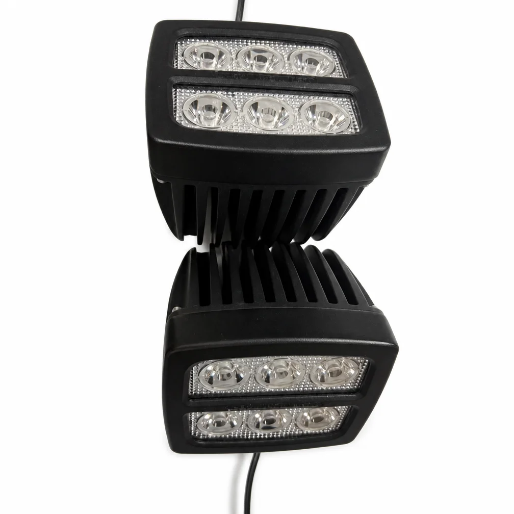 Lumina 6 LED Work Light Square Multisided Floodlight Mounting Bracket for Tractor Crane Truck Construction Equipment