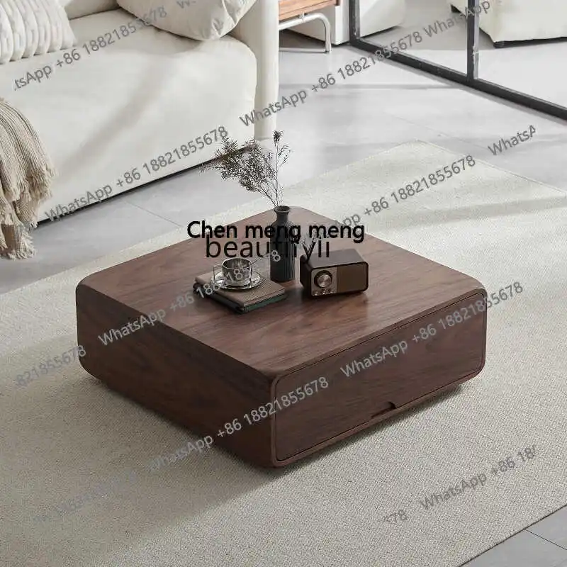 

Modern simple new Chinese-style small apartment household walnut retro long square coffee table wabi sabi medieval style H H