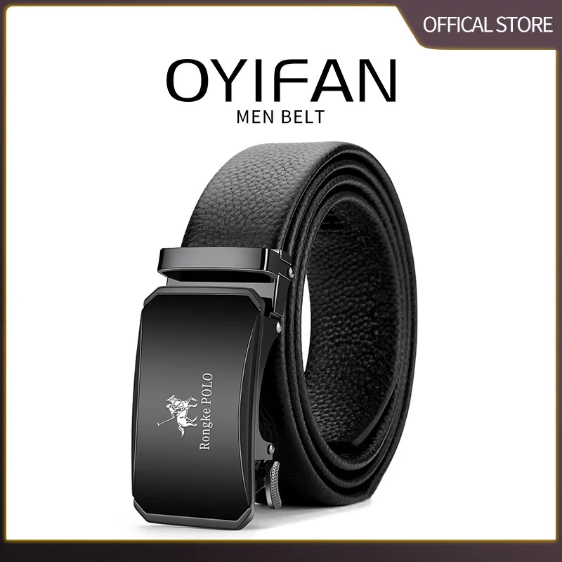 OYIFAN belt for men Business Men Genuine Leather Luxury Cowhide Men Belts Girdle Man Automatic belts Ratchet belt 벨트