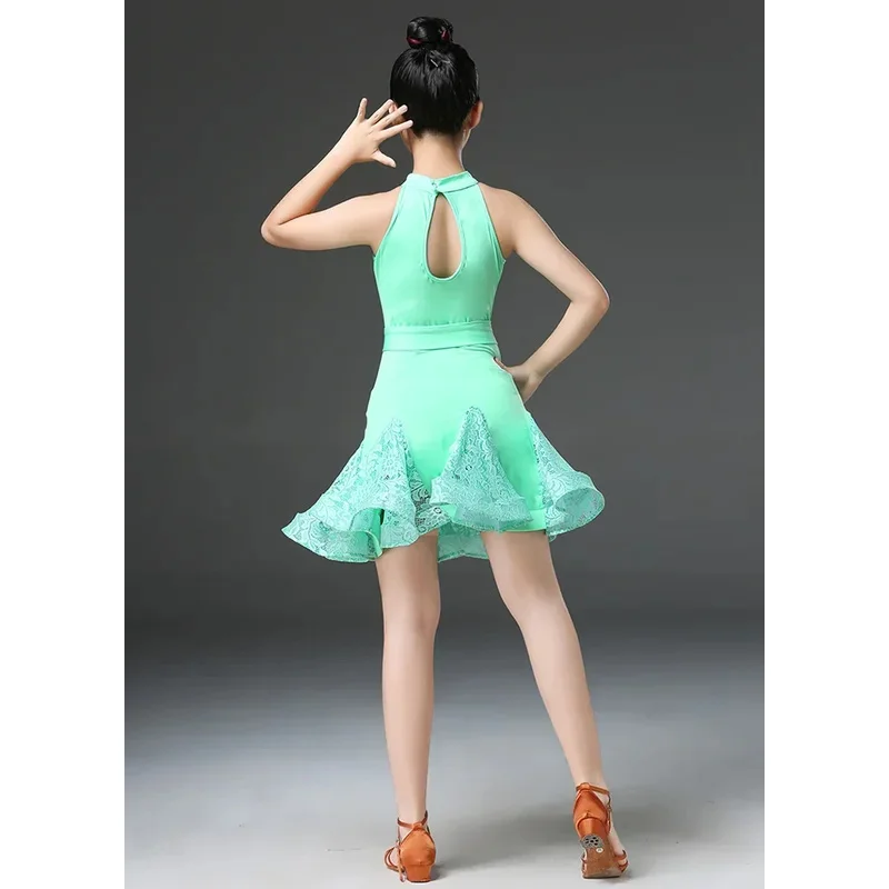 Kids Tango Salsa Dancewear Practice Wear Cha Cha Girl Latin Dance Dress For Children Competition Ballroom