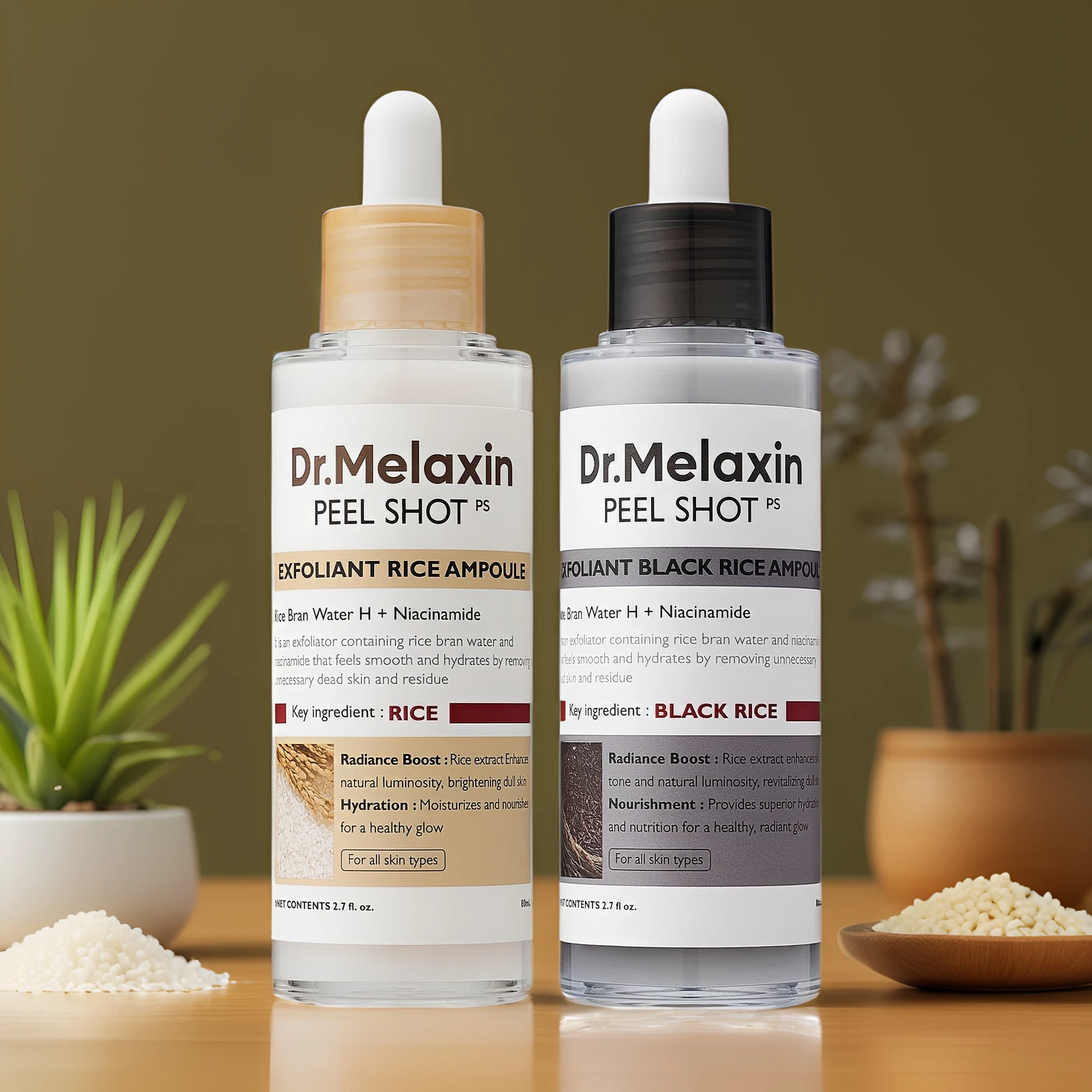 

80ML Original Niacinamide Face Serum-dark Spot Corrector Pore Minimizer White Rice Black Rice Oil Control Microencapsulated