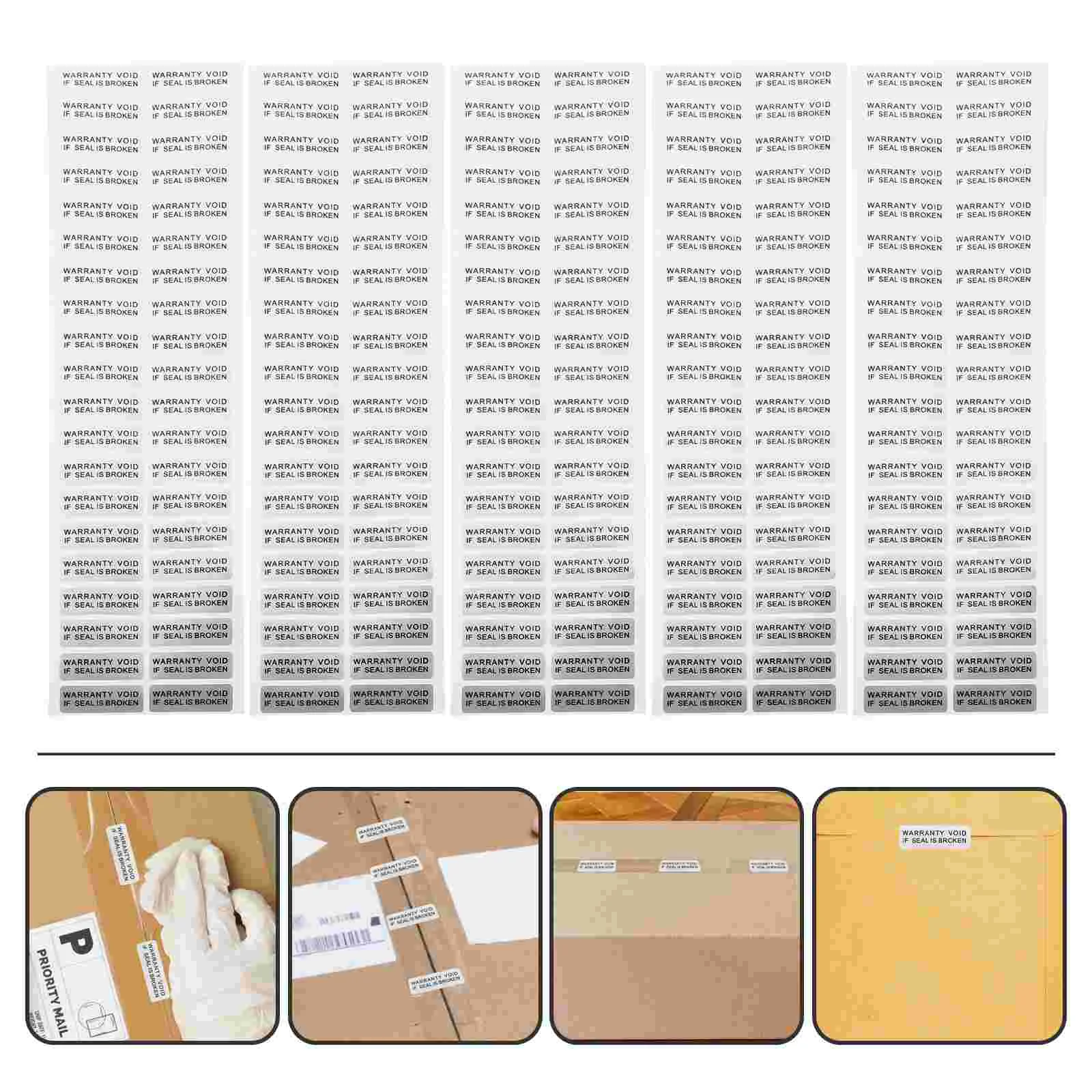 400 Pcs Anti-counterfeiting Stickers Adhesive Warrant Void Label Caution If Seal Broken Sealing