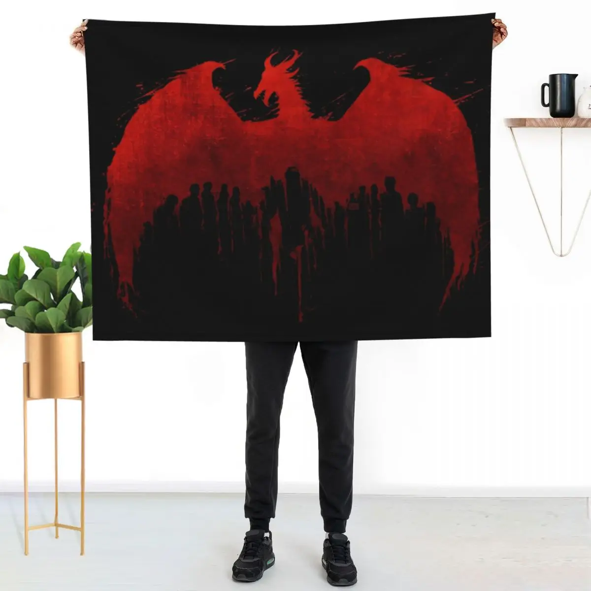 Dragon Age II Blood Dragon V2 Throw Blanket Shaggy heavy to sleep Plaid on the sofa Beach anime Designers Blankets