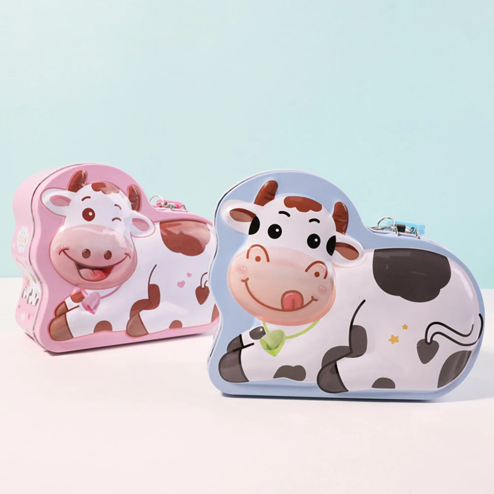 1pc Milch Kuh Sparschwein Weißblech Spardose Große Kapazität Münze Lagerung Kinder Sparen Jar Kinder Geschenk Dekorative Zinn spardose