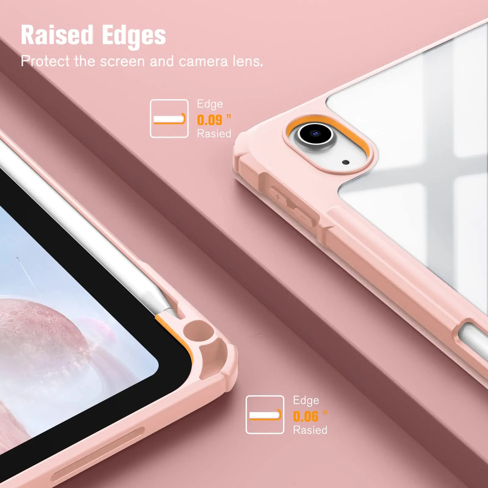 Capa para iPad (A16)/estojo para iPad de 10a geração [11 polegadas 2025/10,9 polegadas 2022] com porta-lápis, capa inteligente com parte traseira de TPU macio