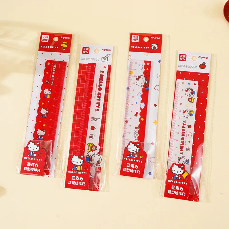 Hello Kitty Kuromi 15cm tall, an elegant cartoon-shaped, portable, cute pendant for students, specially designed ruler.