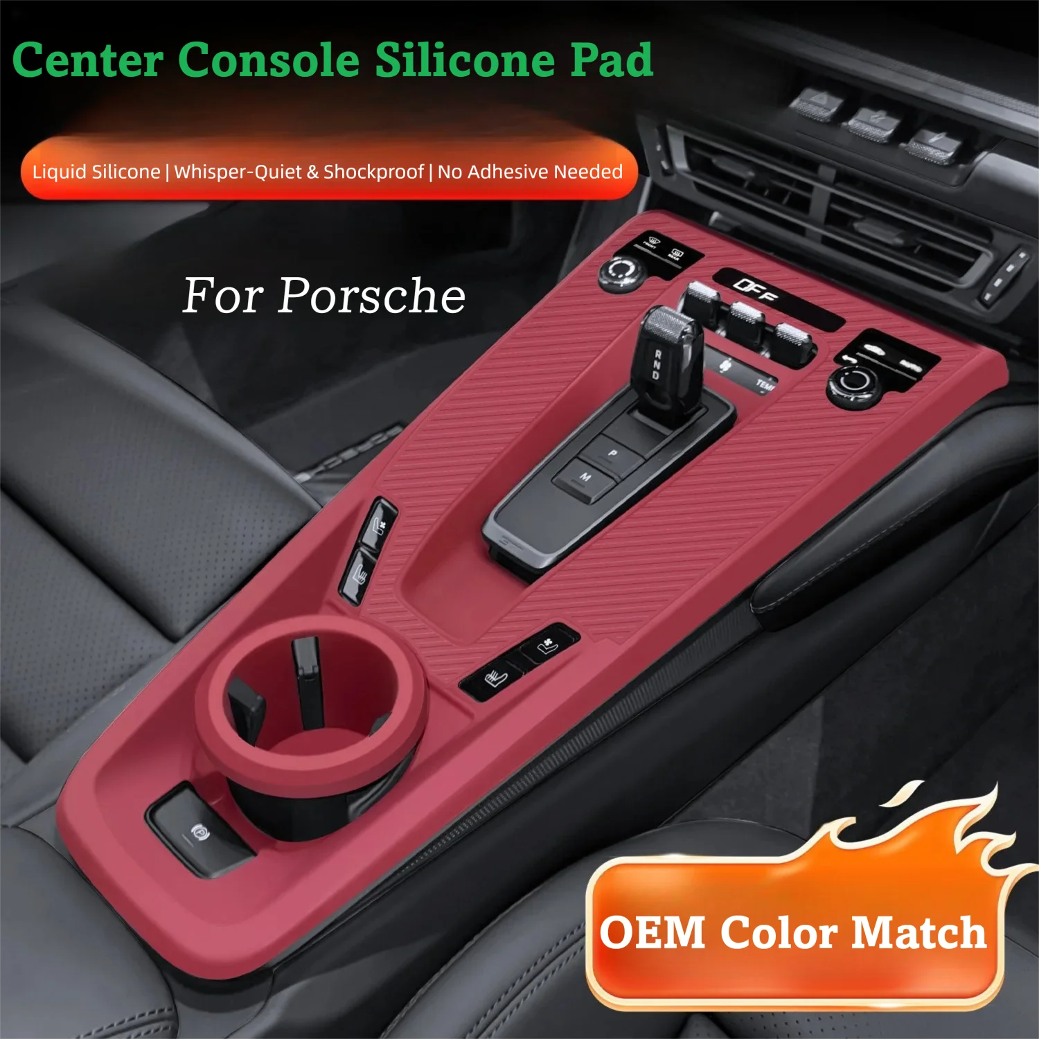 

For Porsche Macan 911 Cayenne Panamera Center Console Silicone Pad Tray Mat Anti-slip Interior Accessories