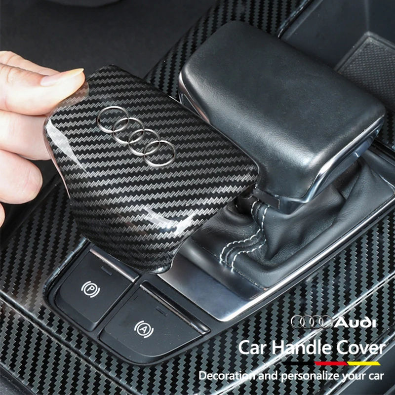 مقبض ناقل حركة السيارة غطاء مقبض ألياف الكربون ABS الملحقات الداخلية لأودي سلاين RS A6L Q5 A5 A4L Q7 B9 S4 S5 A7 A3 Q3 A8 #5